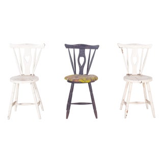 Portuguese Three Chairs with Codtail Backs, Set of 3 For Sale