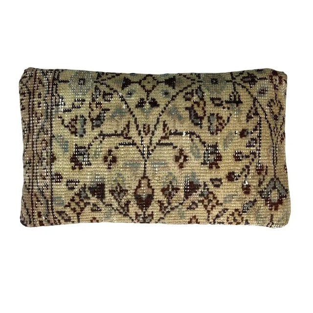 Large Vintage Turkish Handmade Rug Cushion Cover For Sale - Image 11 of 11