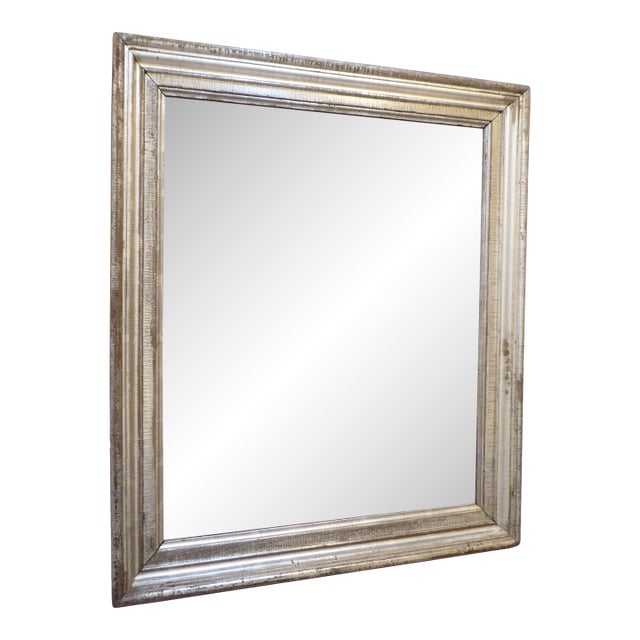19th Century Silverleaf Crackle Finish Mirror For Sale