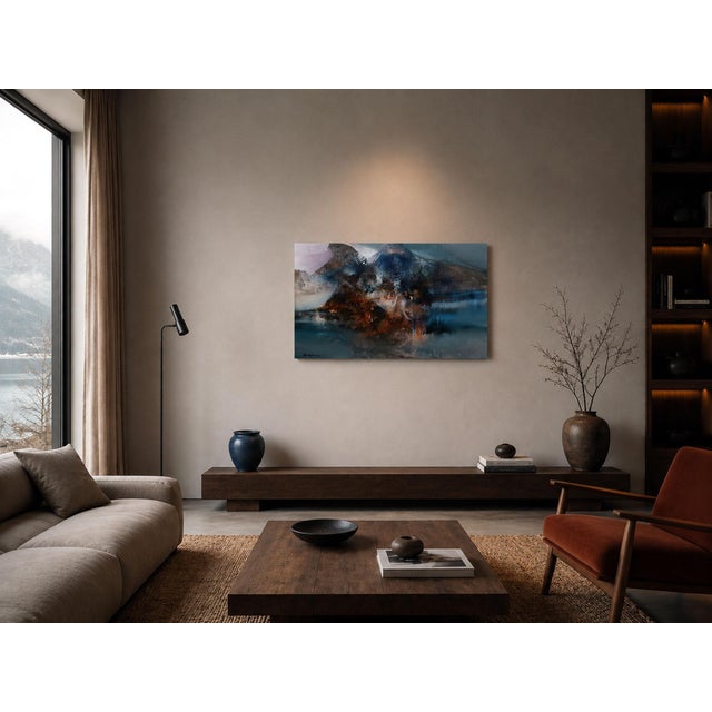 Contemporary Ovidiu Kloska, Close to the Heart of the Mountain, Mixed on Canvas For Sale - Image 3 of 10