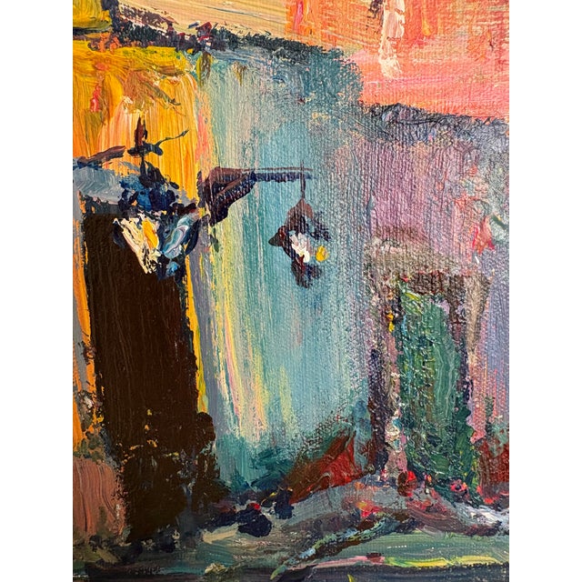 Vintage Mid-Century Modern Oil Painting For Sale - Image 10 of 12