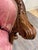 Pink Antique Victorian Rococo Revival French Louis XV Carved Walnut Loveseat Settee For Sale - Image 8 of 16
