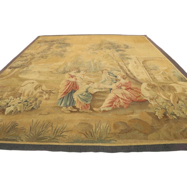 73625 Late 19th-Century Antique French Aubusson Tapestry, 07'06 x 09'00. French Aubusson tapestries, originating from...