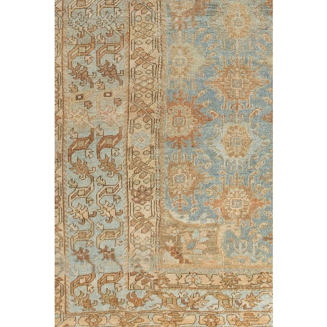 Persian Antique Light Blue Malayer Corridor Rug - 8' x 19'4" For Sale - Image 3 of 11