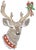 Reindeer with holly on antlers decorative porcelain platter 10.5" x 10.5" not signed and no markings