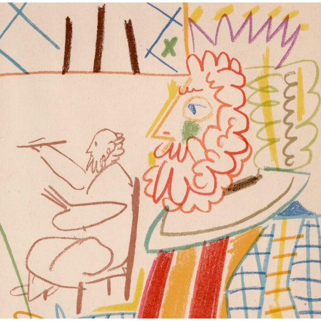 1950s Pablo Picasso, The King and the Masked Woman, Nude, Lithograph, 1954 For Sale - Image 5 of 8