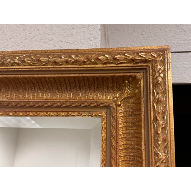 2010s Bespoke Giltwood Beveled Floor Mirror For Sale - Image 5 of 12