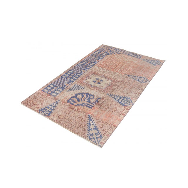 Mid-Century Modern Small Vintage Decorative Oushak Rug - 3`6" X 5`9" For Sale - Image 3 of 6