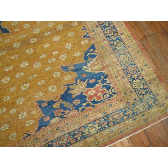 Late 19th Century 19th Century Zabihi Collection Yellow Ziegler Mahal Rug - 10'6" x 12'4" For Sale - Image 5 of 12