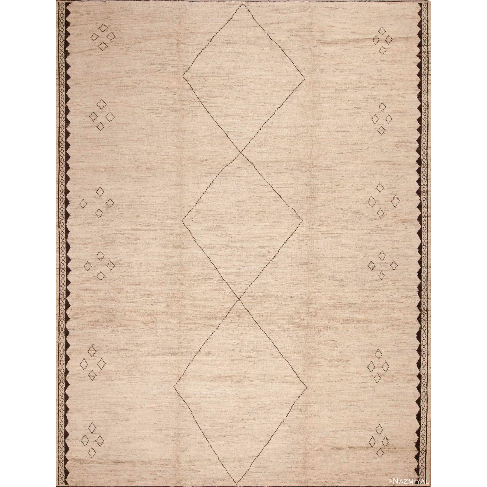 Light Ivory Creamy Color Minimalist Tribal Geometric Modern Room Size ...