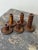 Brown Vintage Folk Art Repurposed Textile Spool Candleholders, Set of Five, Circa 1950s For Sale - Image 8 of 10