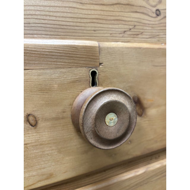 Antique English Pine Linen Press For Sale - Image 10 of 12