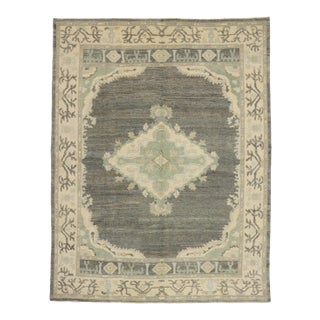 Earth-Tone Turkish Oushak Rug - 09'03 X 11'00 For Sale