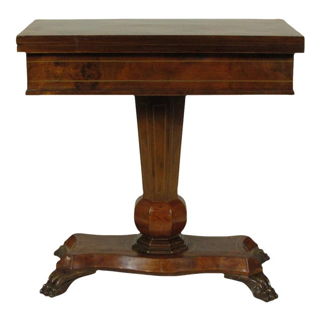 Early 20th Century Vintage Italian Inlaid Game Table | Chairish