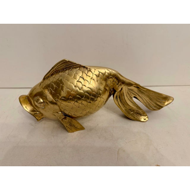 Mid Century Brass Koi Fish Sculpture For Sale In New York - Image 6 of 11