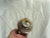 Baroque 19th French Clichy Blown Glass Vase With Serrated Neck, Marbled White With Gold Inclusions For Sale - Image 3 of 11