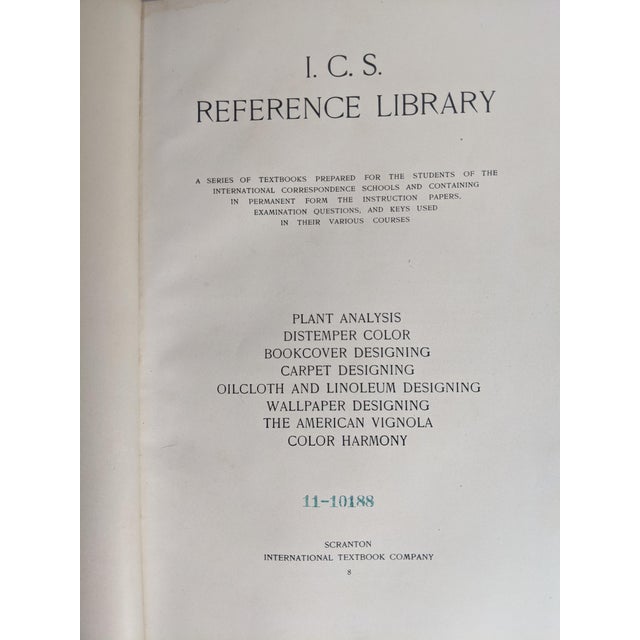 Early 20th Century Antique i.c.s. Reference Library Books – Brown & Black Leather-Bound Design Volumes, Pair For Sale - Image 5 of 10