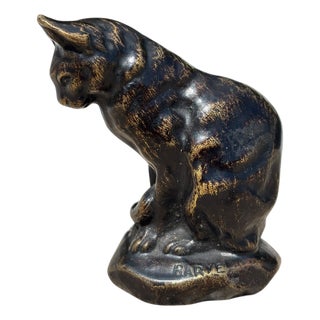 Bronze Cat by Antoine-Louis Barye For Sale
