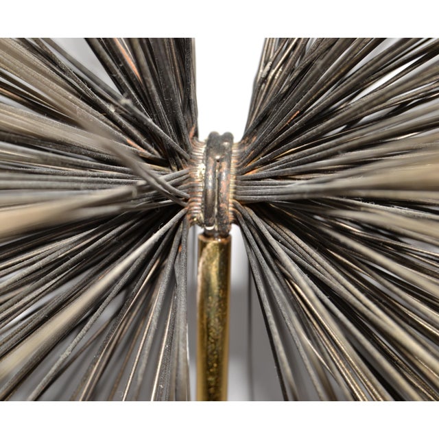 1980 Curtis Jeré Style Sunburst Dandelion Brass Sculpture Mounted on Marble Base For Sale - Image 14 of 16