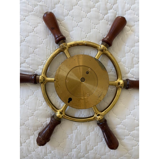 Hermes Ships Wheel Clock and Barometer For Sale - Image 9 of 13