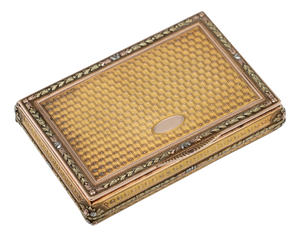 Antique German 3-Colour Gold Snuff Box, Hanau, 1850s
