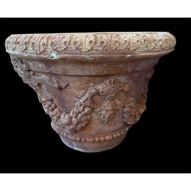 1990s Planter Toscana Jardiniere Concrete Amedusa Garlands With Hole French Style Urn Vintage For Sale - Image 17 of 18