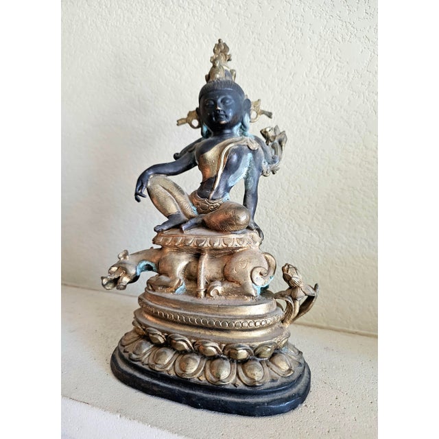 Asian Antique 19th Century Nepalese Bronze Lokeshvara (Padmapani) on Chimera For Sale - Image 3 of 12