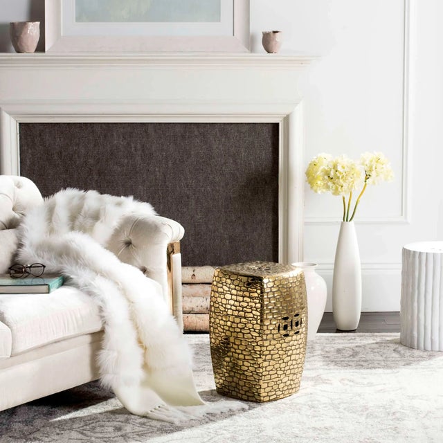 Modern April Garden Stool in Gold For Sale - Image 3 of 4