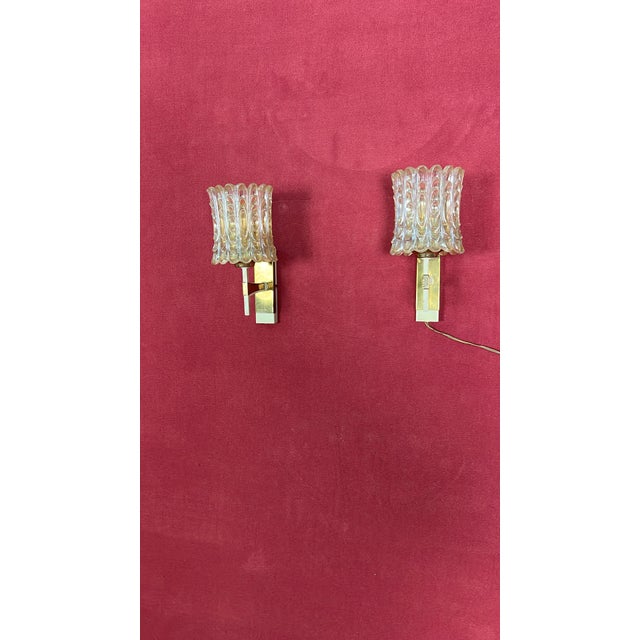 Mid-Century Italian Murano Glass Wall Lamps, 1950s, Set of 2 For Sale - Image 9 of 10