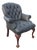 Chippendale Style Tufted Leather Library Chair by Fairfield Chair Company For Sale