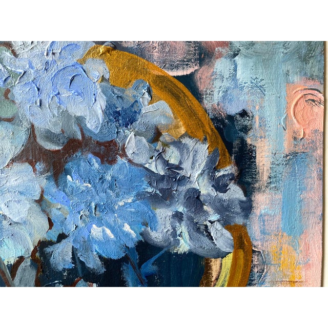 Original-Moonlit Dahlias in Blue-Jardin d'Hiver Series-Shizico Yi-British Awarded Artist For Sale - Image 17 of 17