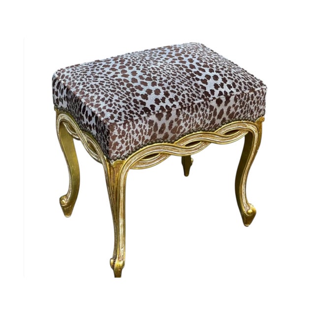 Italian Italian Giltwood Ribbon Taboret Bench by Randy Esada Designs For Sale - Image 3 of 5