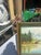 Mid-Century Modern 1990s Gold and Green Framed Riverside Painting With Colorful Foliage and Mountains For Sale - Image 3 of 8