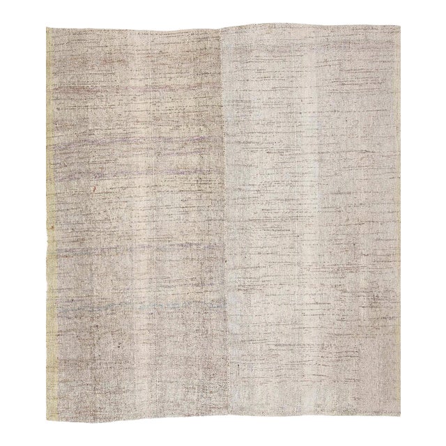 Vintage Light Gray Modern Kilim Rug For Sale