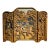 Chinese Hand Carved Painted Vintage Small Three Panel Tabletop Screen Home Decor For Sale
