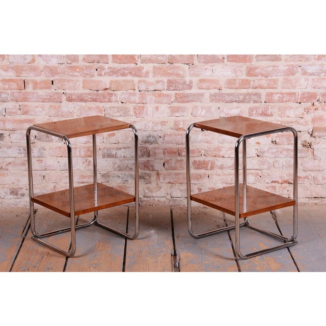 Bauhaus Bedside Tables by M. Breuer for Thonet, Germany, 1920s, Set of 2 For Sale - Image 9 of 15