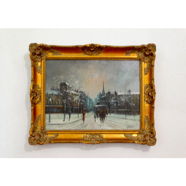 French Impressionist Parisian Winter Street Scene Oil Painting, G Legg French School For Sale - Image 3 of 12