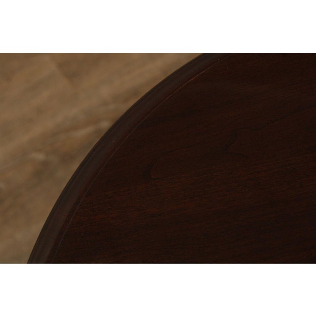 Brown Ethan Allen 'Georgian Court' Queen Anne Style Carved Cherry End Table For Sale - Image 8 of 12