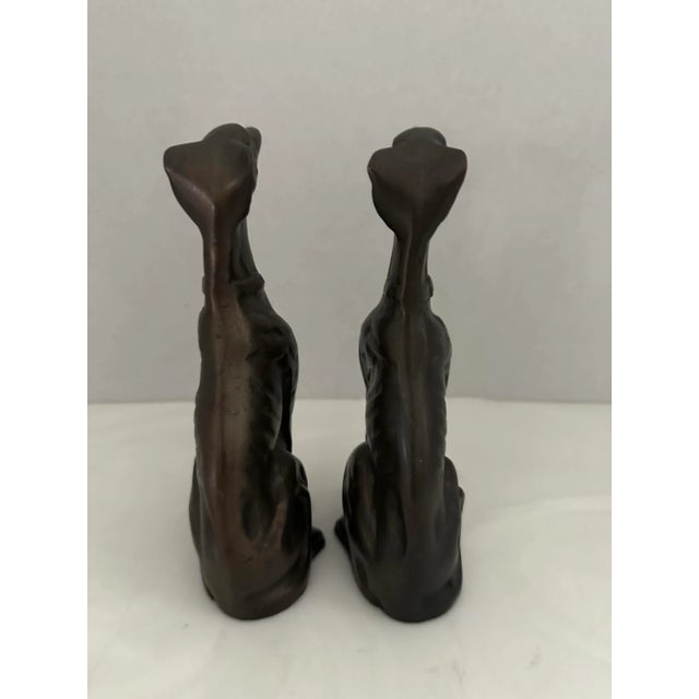 Brass Pair of Vintage Borzoi Dog Bookends For Sale - Image 8 of 9