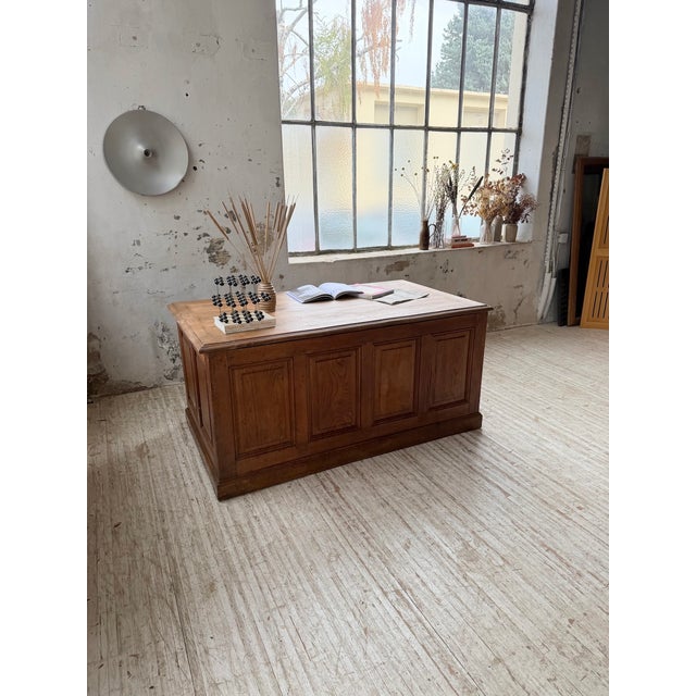 Brown Vintage Oak Counter, 1950s For Sale - Image 8 of 18