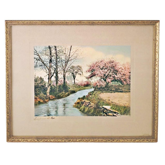 Vintage Wallace Nutting "Springtime in the Dell" Framed Landscape Print For Sale - Image 12 of 12