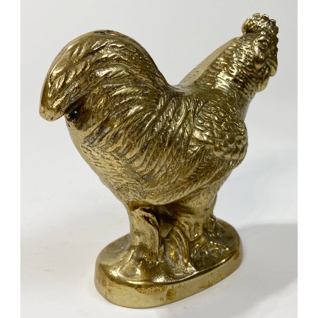 Late 20th Century Vintage Brass Rooster Paper Weight For Sale - Image 5 of 6
