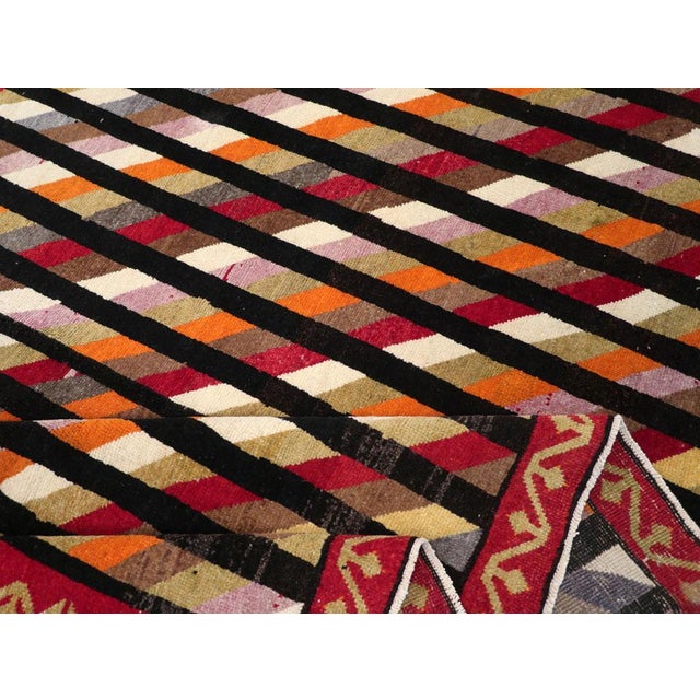 Textile Galerie Shabab Collection Mid-20th Century Handmade Turkish Art Deco Style Small Room Size Carpet For Sale - Image 7 of 8