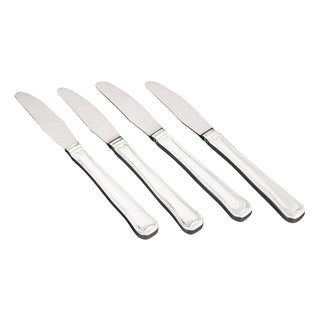 Lunch Knives in Stainless Steel and Sterling Silver by Georg Jensen, 1940s, Set of 4 For Sale