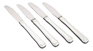 Lunch Knives in Stainless Steel and Sterling Silver by Georg Jensen, 1940s, Set of 4