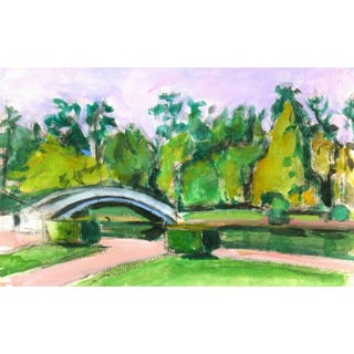 Madeleine Scali, Watercolor Landscape - Bagnols De l'Orne For Sale