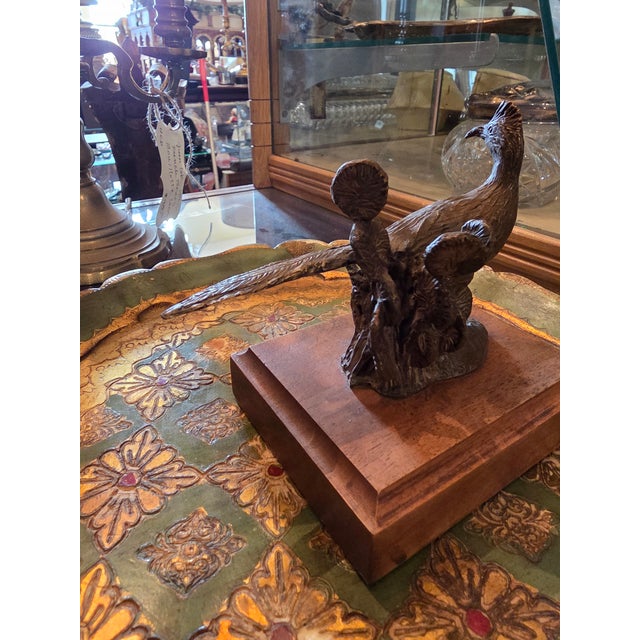 Metal Small Bronze Roadrunner Statue For Sale - Image 7 of 9