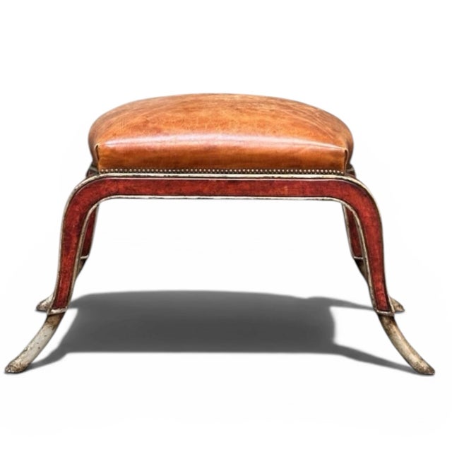 Incredibly elegant ottoman made by Quatrain, a Dessin Fournir company. Handmade in Los Angeles, the Gondola bench has four...