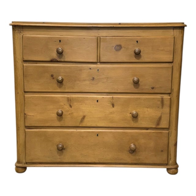 19th Century English Pine Chest of Drawers For Sale