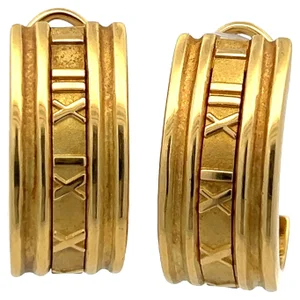 Tiffany & Co. 18K Yellow Gold XL Atlas Hoop Earrings, 1.25 Inches